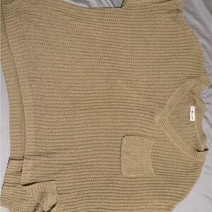 MACARON Women's Cowl Neck Sweater in Tan